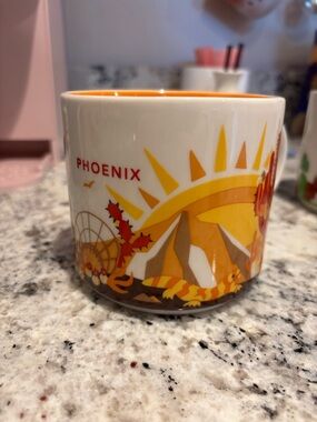 Starbucks Phoenix Orange Yellow Scenic Ceramic Mug
